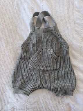 Mebie Baby Soft Knit Halter Baby One-Piece in Gray